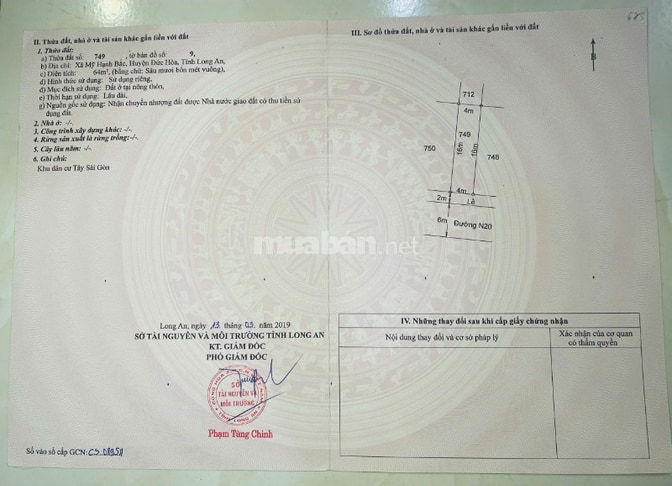 ĐẤT CÁT TƯỜNG LONG AN 4x16, SỔ TRAO TAY, XD TỰ DO, GIÁ TỐT