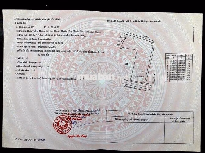 Bán đất nền Hàm Thắng (gần Phan Thiết), tỉnh Bình Thuận cũ