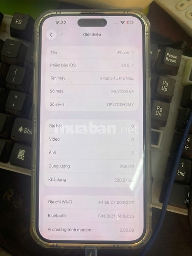 Bán IP 15promax đen 256gb nguyên zin