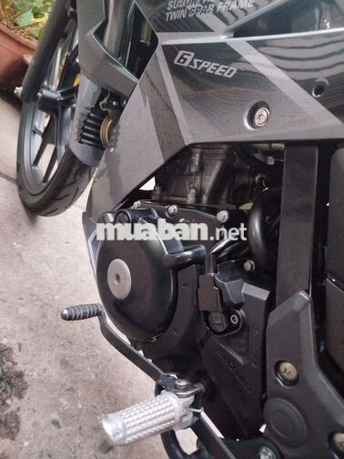 Suzuki Satria Xám đen 6 cấp phuộc Nitron vo Rosso
