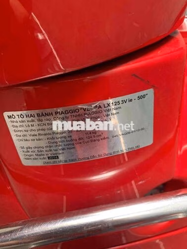 Piaggio Vespa LX 3ive 2014 Đỏ Việt Nam