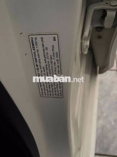 Toyota Vios 2020 Trắng Số sàn 5 chỗ 228872 km