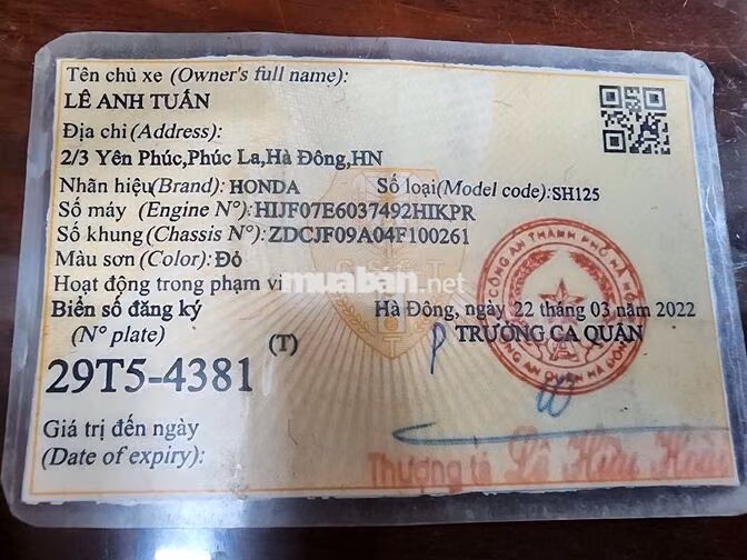 Honda SH125i 2005 Đỏ Nhập khẩu