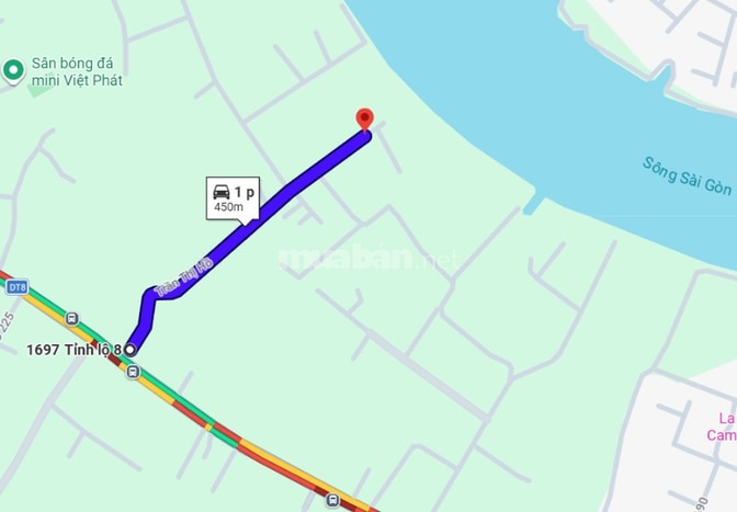 Đất cÁCH Sông Sài Gòn 100 mét , khu vực Hòa Phú, Củ Chi