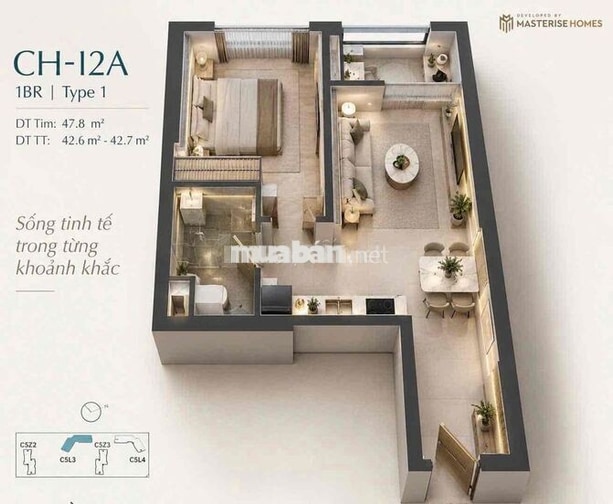 Chỉ 2,653 tỷ sở hữu ngay được căn 1 ngủ + tại dự án MasteriGrandCoast