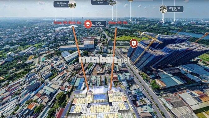 Bán căn hộ sân vườn Bcons Aria 2PN 52-67m2 gần Ga Metro Suối Tiên