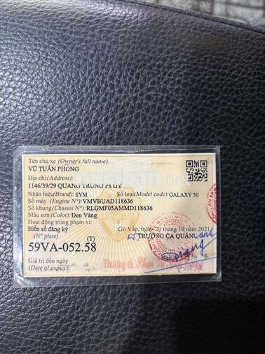 SYM Galaxy 50 Đen Vàng 47000 km