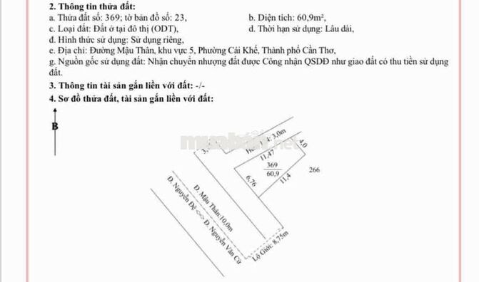 Mặt tiền Mậu Thân giá sốc chỉ 3.9 tỷ