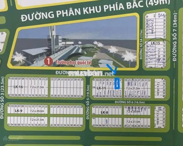 Bán đất nền biệt thự Green City Tân An Long An; 154,8m2, RXD 7.2x21.5