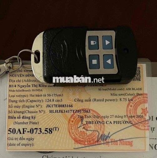 ab 4val 125/2026 Đen, 400km như mới, bstp 9 chủ