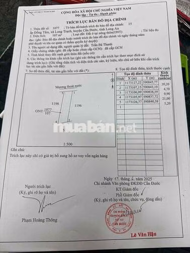 Đất thổ cư chính chủ sổ sẵn cách Bình Tân 30 phút