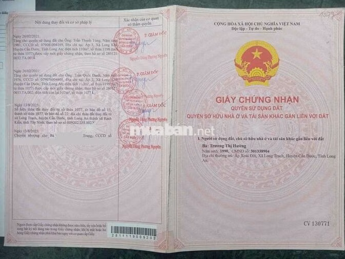 Đất thổ cư chính chủ sổ sẵn cách Bình Tân 30 phút