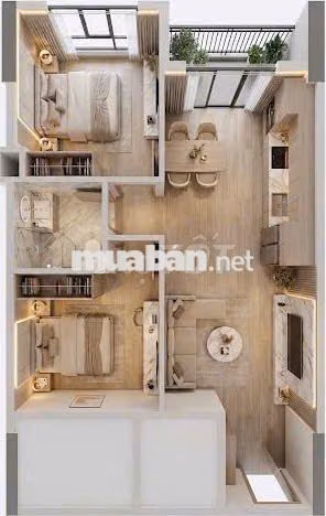 [CĂN HỘ 2PN 1WC 50 m² | THIÊN QUÂN MARINA PLAZA]