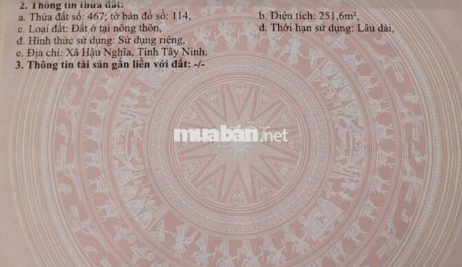 Bán đất mặt tiền Bàu Công ngay TTHC mới Tây Ninh.