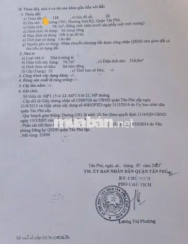 Nhà trung tâm Tân Phú 1 trệt 3 lầu, nở hậu đẹp cần bán.