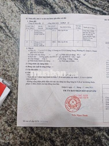 🏡 BÁN CĂN HỘ 85,1M² – CHUNG CƯ 52 LÊ QUANG SUNG, QUẬN 6