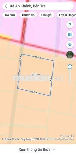 Đất vườn bưởi Châu Thành Bến Tre 2,5 công