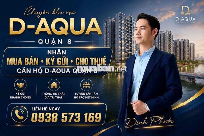 Cho thuê 3PN DAqua nhà trống. Giá 14tr/tháng