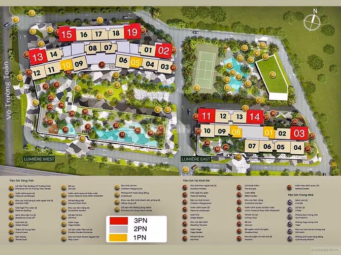 Bán Căn hộ tại Lumiere Riverside tầng cao 3 phòng ngủ diện tích 95m2