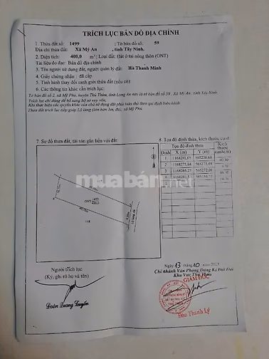 BÁN GẤP 2.255m2 ĐẤT Ở 100% - CÁCH NHỰA 25M - XÃ MỸ AN, TÂY NINH 