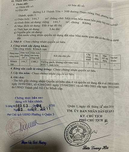 Bán tòa nhà Lê Thánh Tôn, Q1 cũ, 1.380,3m² Sàn, 54 Phòng, Hầm 11 lầu