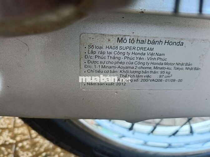 Honda Super Dream 2012 Nâu trắng 97cc