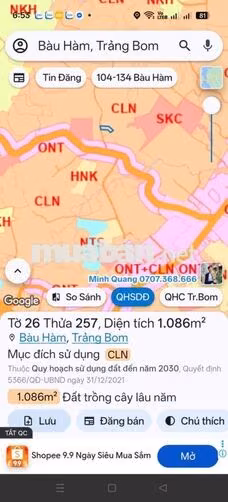 bán 1 xào đất cln 1086 mét vuông