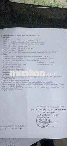 Cần bán căn nhà cấp 4 , gần bến xe An Sương - đường đông lân 3