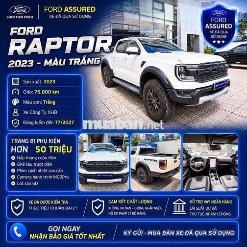 Ford Raptor 2023 Trắng 76.000 km