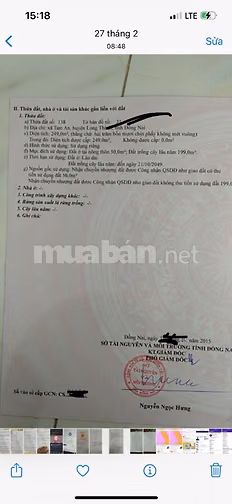 Bán đất Long Thành giá rẻ chính chủ ko qua trung gian
