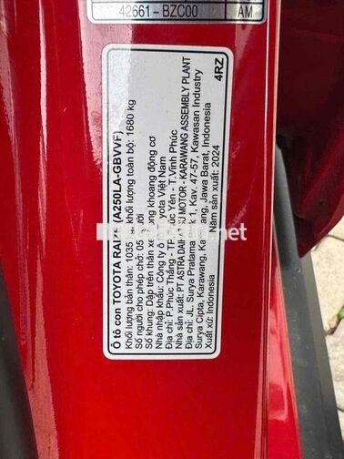 Toyota Raize 2024 Đỏ 15.000 km Indonesia