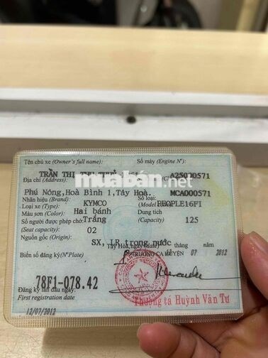 E bán Kymco People 16 Fi 125cc Trắng còn mới