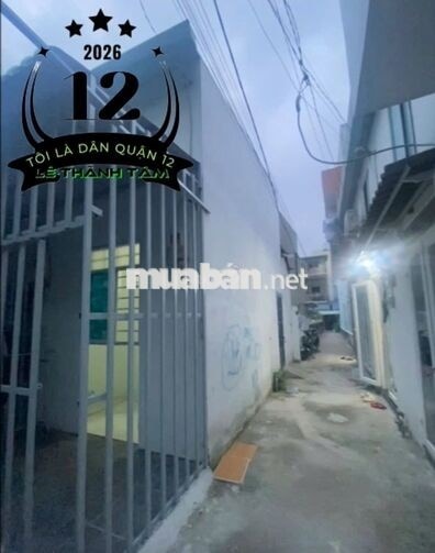 Nhà nát Nguyễn Văn Quá 2 mặt tiền hẻm, 855 triệu, full thổ đứng tên sổ