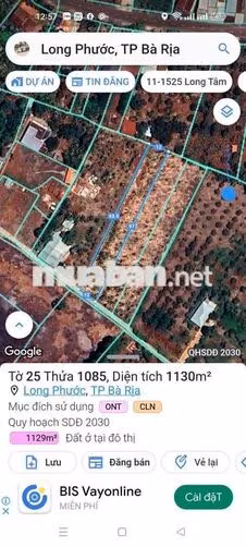 Đất Long Phước 1.100m², 100m² thổ cư, sổ sẵn, giá 2,8 tỷ