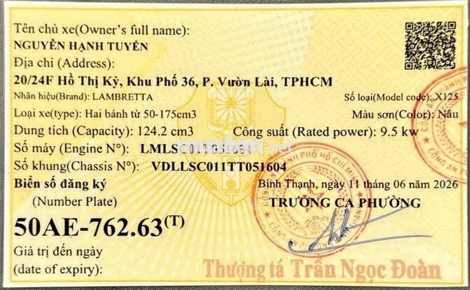 Lambretta V125 2026 odo 3000 km