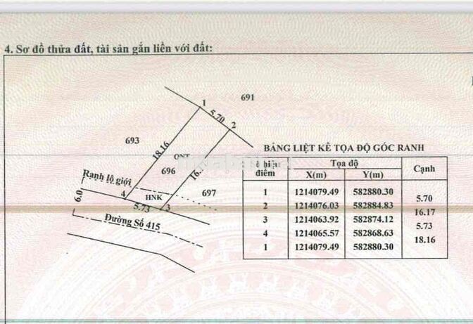 💥Tôi cần bán lô đất thổ cư mặt tiền đường nhựa 415 tại phường Củ Chi,