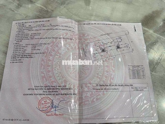 Bán Căn Góc 3 Phòng Ngủ Chung Cư CT2 Phước Hải Nha Trang Sổ Riêng