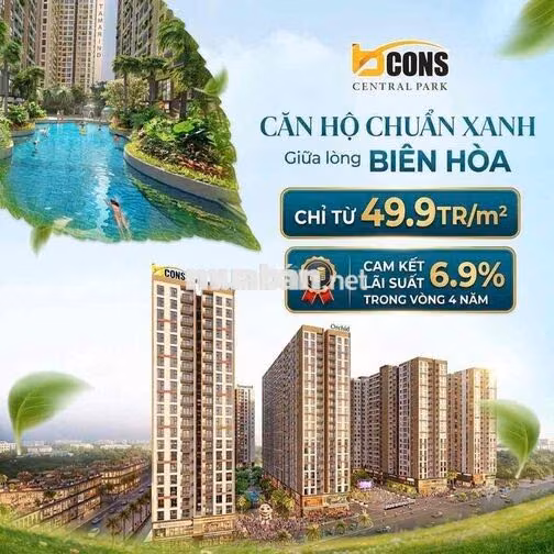 Căn góc 3PN dự án Bcons Central Park rộng rãi,thoáng mát,siêu đẳng cấp