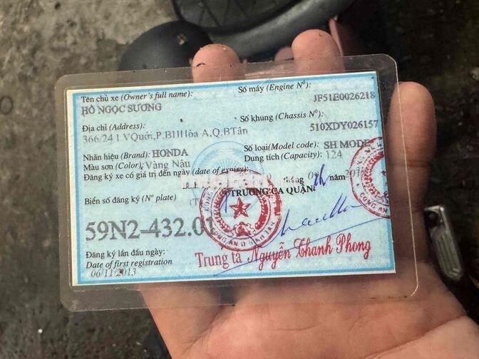 SH Mode 125 fi biển sg 9 chủ