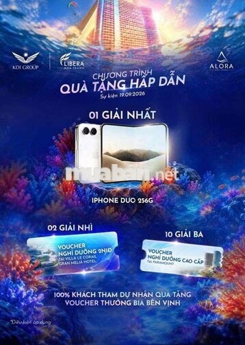 Bán căn hộ Libera Nha Trang tổ hợp 44ha view biển giá từ 1.8 tỷ