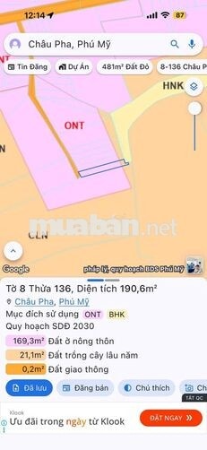 Chính chủ cần bán gấp đất Châu Pha