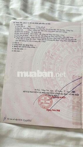 Chính chủ cần bán gấp đất Châu Pha