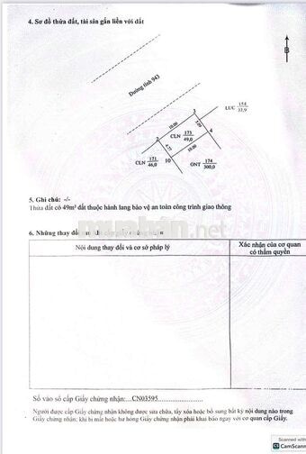 Đất tỉnh lộ 943 gần uỷ ban xã Vĩnh Trạch