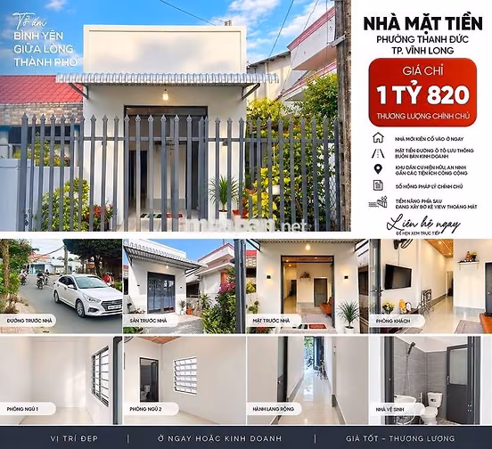 BÁN NHÀ MẶT TIỀN NGAY THÀNH PHỐ VĨNH LONG - CÓ THƯƠNG LƯỢNG