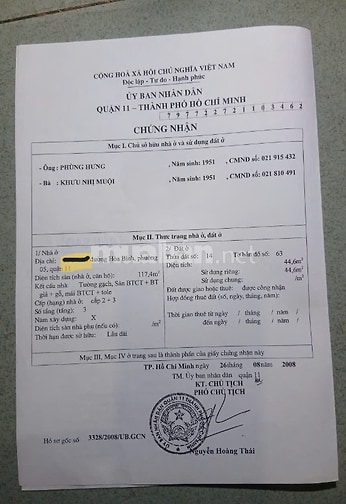 BÁN NHÀ HẺM 4M (XH) HÒA BÌNH, P. 5, Q.11, 4.9 TỶ