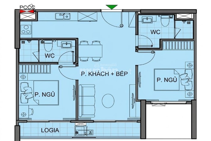 Cho thuê căn hộ mới 100% 2PN 2WC tại BE1 Vinhomes Ocean Park, 73m^2