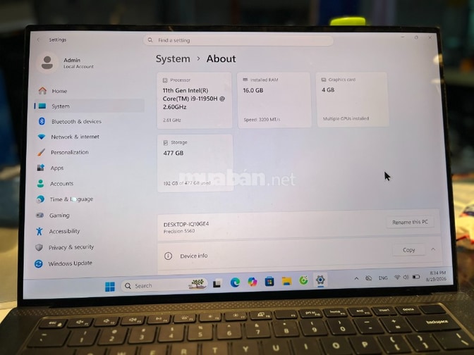 Bán lap top Dell Precision 5560 Core i9 cảm ứng
