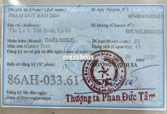 DAELIMIKD Si 50cc Đk 2020, Zin Êm, Đèn Đề Đầy Đủ