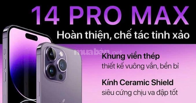 CẦN BÁN IPHONE 14 PRO MAX BẢN MỸ 128GB/ MÀU XÁM/ PIN 100%