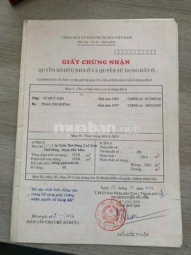 BÁN NHÀ 120m2. MẶT TIỀN HẺM 179 TRẦN VĂN MƯỜI. XUÂN.T.ĐÔNG. 